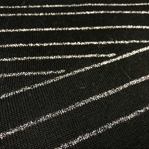 AX Armani Exchange Sweater Women’s M Studded Shoulders Metallic Stripes Designer - Picture 7 of 10